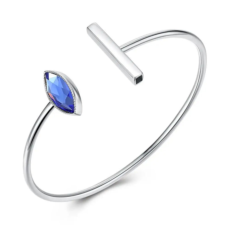 Romantic Women Crystals from Austria Bracelet 925 Sterling Silver Bangle