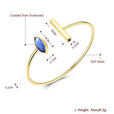 Romantic Women Crystals from Austria Bracelet 925 Sterling Silver Bangle