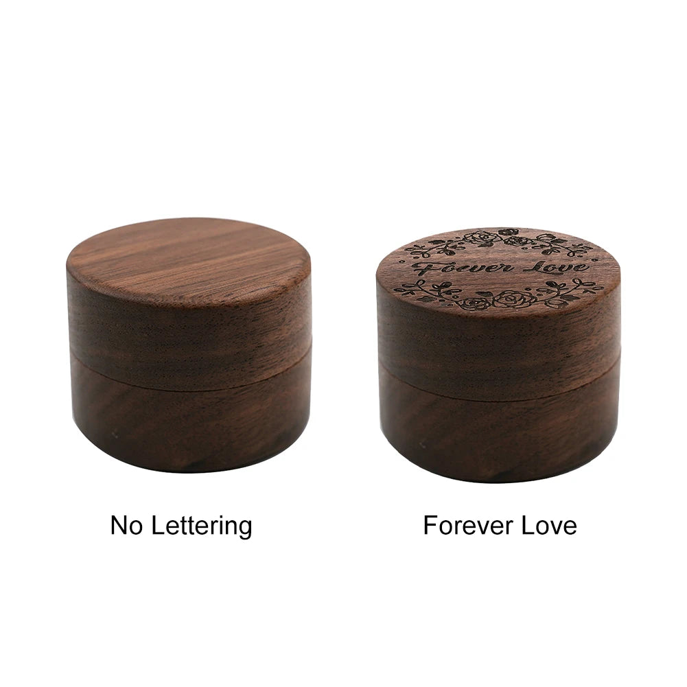 Romantic Wood Ring Box Engraved Proposal Wedding