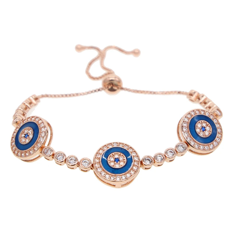 Romantic Zirconia Pretty eye tennis Bracelet Women Rose Jewelry