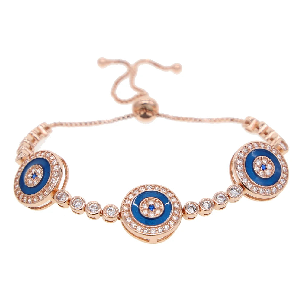 Romantic Zirconia Pretty eye tennis Bracelet Women Rose Jewelry