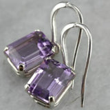 Romantic 925 Silver Amethyst Earrings Wedding Love