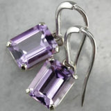 Romantic 925 Silver Amethyst Earrings Wedding Love