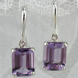 Romantic 925 Silver Amethyst Earrings Wedding Love