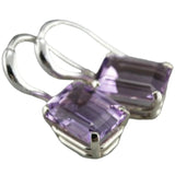 Romantic 925 Silver Amethyst Earrings Wedding Love