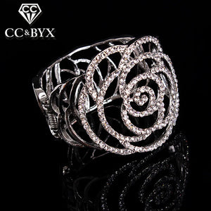 Rose Shape Crystal Bracelet for Women Wedding Jewelry