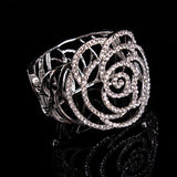 Rose Shape Crystal Bracelet for Women Wedding Jewelry