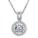 Lab Diamond CZ Pendant 925 Silver Wedding Necklace for Women