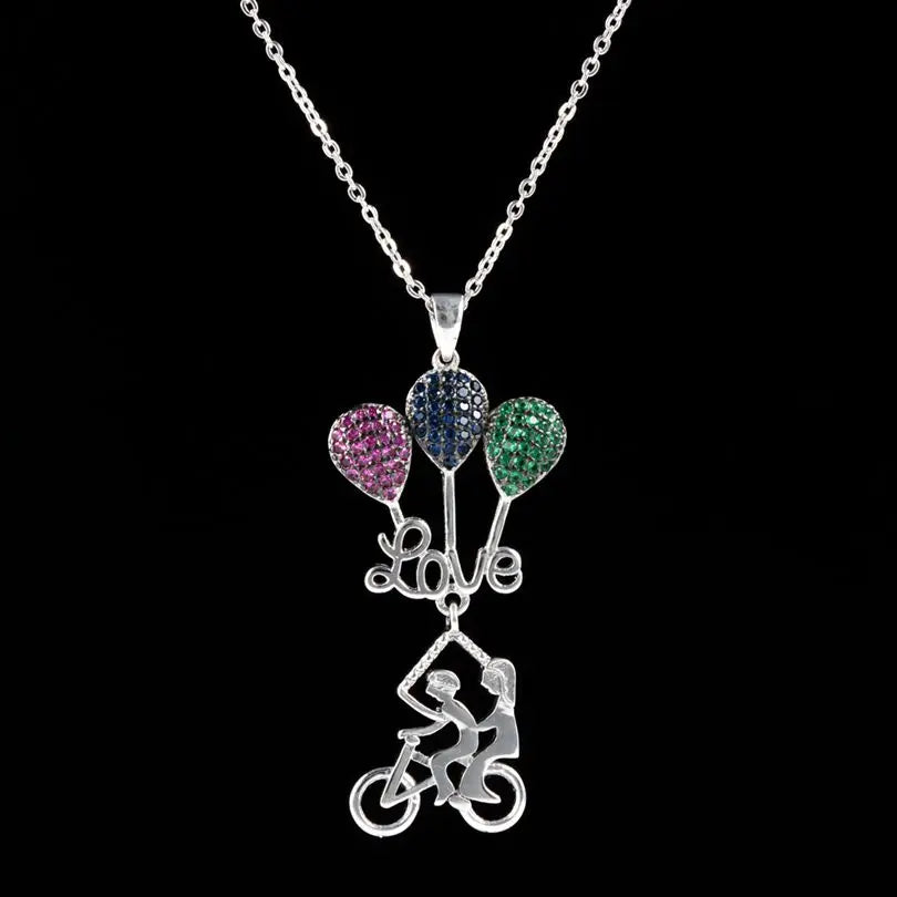 Romantic Love Zircon Pendant for Girls/Women D-010