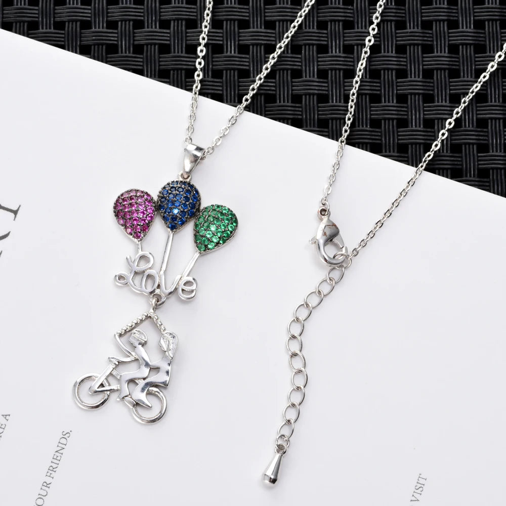 Romantic Love Zircon Pendant for Girls/Women D-010
