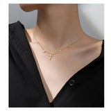 Cross Shape Zircon Pendant Necklace 925 Sterling Silver Valentine