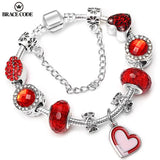 Romantic Love Heart Charm Bracelet Sexy Lips Pendant DIY Fine Jewelry Gift