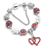 Romantic Love Heart Charm Bracelet Sexy Lips Pendant DIY Fine Jewelry Gift