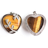 Green Aventurine Tiger Eye Stone Love Flower Pendant Necklace