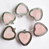 Silver Plated Amethyst Pink Quartz Love Flower Pendant Necklace