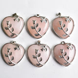 Silver Plated Amethyst Pink Quartz Love Flower Pendant Necklace