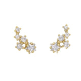 Rose CZ Stack Earrings 925 Sterling Silver Dainty Bohemian Jewelry