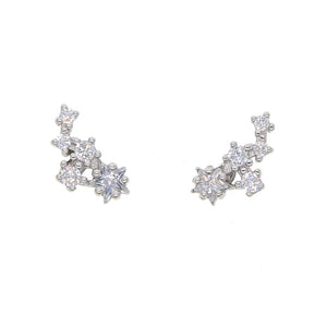 Rose CZ Stack Earrings 925 Sterling Silver Dainty Bohemian Jewelry