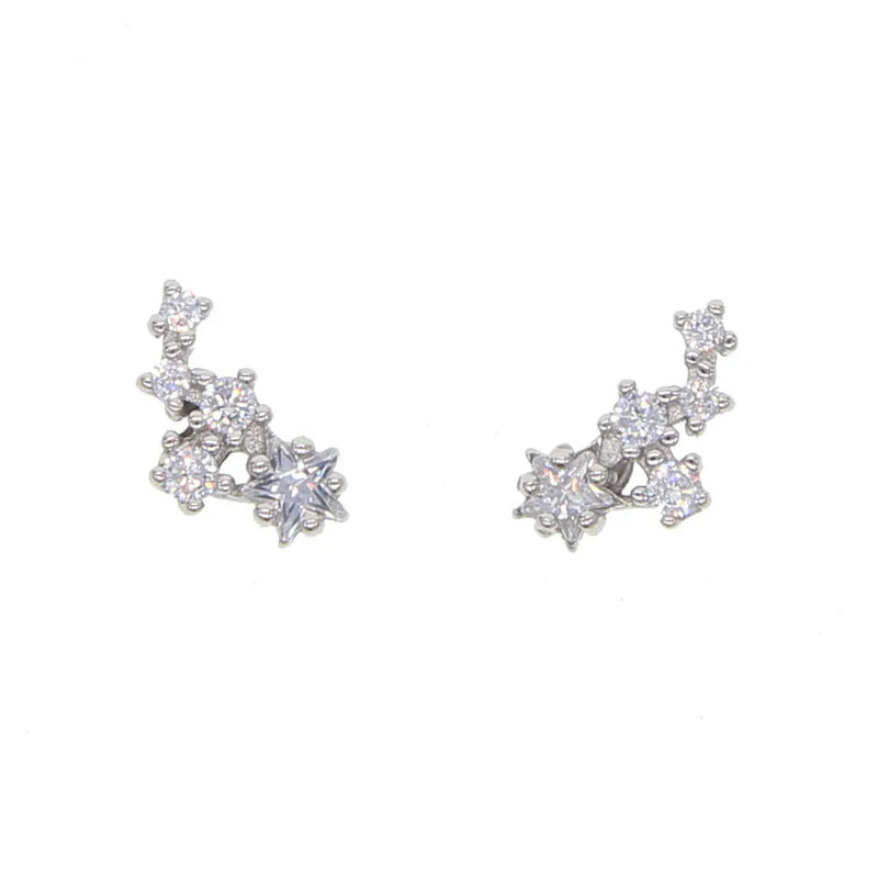 Rose CZ Stack Earrings 925 Sterling Silver Dainty Bohemian Jewelry