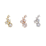Rose CZ Stack Earrings 925 Sterling Silver Dainty Bohemian Jewelry