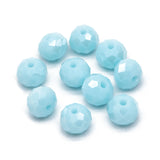 Rondelle Crystal Glass Beads 6x8mm Opaque Turquoise - 70pcs