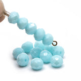 Rondelle Crystal Glass Beads 6x8mm Opaque Turquoise - 70pcs