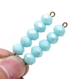 Rondelle Crystal Glass Beads 6x8mm Opaque Turquoise - 70pcs