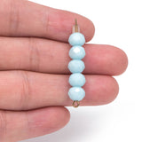 Rondelle Crystal Glass Beads 6x8mm Opaque Turquoise - 70pcs