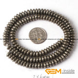 Irony Gray Pyrite Rondelle Spacer Beads DIY Jewelry Making 15 Inches
