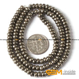 Irony Gray Pyrite Rondelle Spacer Beads DIY Jewelry Making 15 Inches