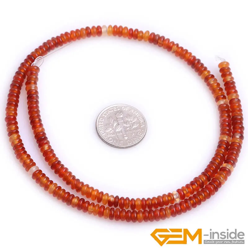 Yellow Carnelian Rondelle Spacer Beads 15 Inches