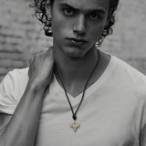 Fossilized Shark Tooth Necklace Men Summer Surfer Jewelry