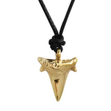 Fossilized Shark Tooth Necklace Men Summer Surfer Jewelry