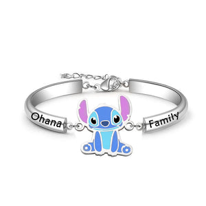 Stitch Pendant Bracelet Stainless Steel Charm Bangle