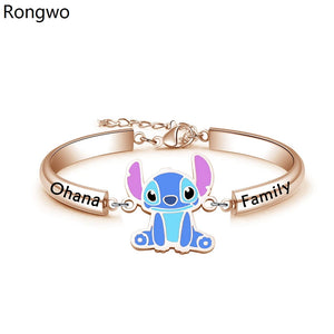 Stitch Pendant Bracelet Stainless Steel Charm Bangle