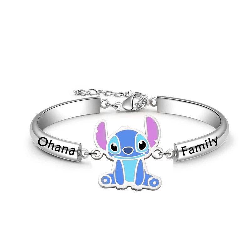 Stitch Pendant Bracelet Stainless Steel Charm Bangle