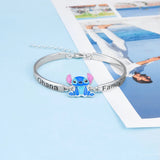 Stitch Pendant Bracelet Stainless Steel Charm Bangle