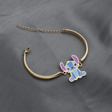 Stitch Pendant Bracelet Stainless Steel Charm Bangle