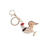 Rooster Rhinestone Keychain Handbag Charm Key Chain