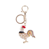 Rooster Rhinestone Keychain Handbag Charm Key Chain