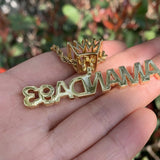 Crystal Name Pendant Rope Chain Necklace