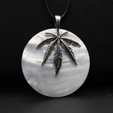Shell Pendant Rope Chain Leaf Pattern Necklace