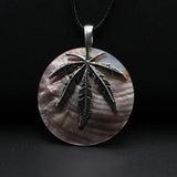 Shell Pendant Rope Chain Leaf Pattern Necklace