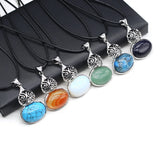 Rope Chain Agate Shell Amethyst Necklace Reiki Heal Jewelry