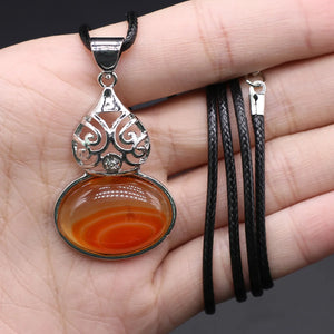 Rope Chain Agate Shell Amethyst Necklace Reiki Heal Jewelry