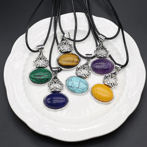 Rope Chain Agate Shell Amethyst Necklace Reiki Heal Jewelry