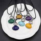 Rope Chain Agate Shell Amethyst Necklace Reiki Heal Jewelry