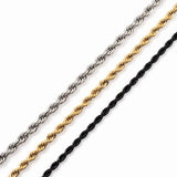Stainless Steel Rope Chain Necklace for Men - Classic Twisted Link Chain