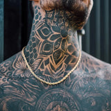 Stainless Steel Rope Chain Necklace for Men - Classic Twisted Link Chain