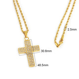 Cross Crystal Pendant Necklace Twisted Chain Punk Stainless Steel Necklaces